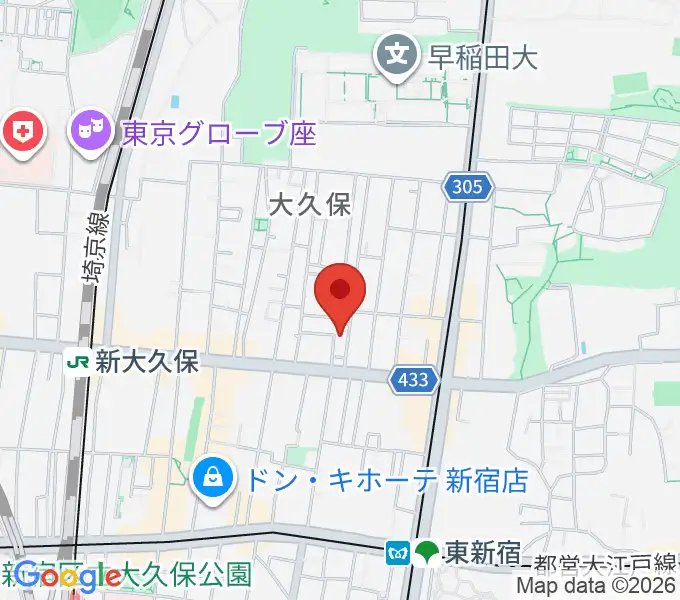 グローバル管楽器技術学院の地図