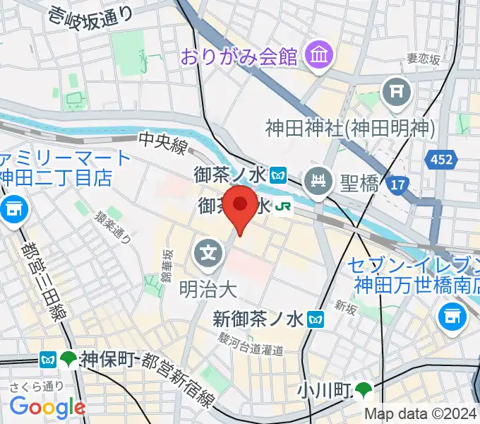 クロサワバイオリンお茶の水店の地図