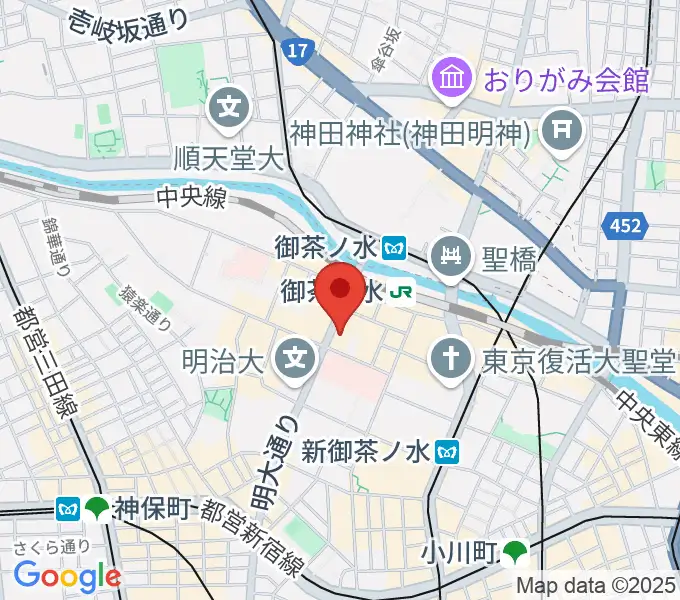 クロサワバイオリンお茶の水店の地図