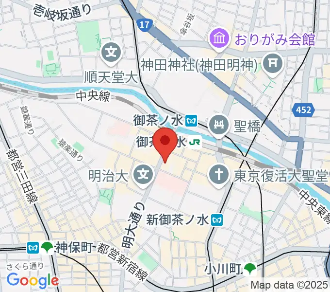 クロサワバイオリンお茶の水店の地図