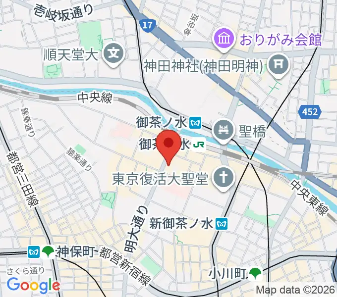 クロサワバイオリンお茶の水店の地図