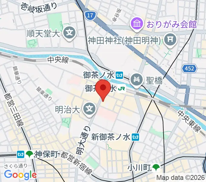 クロサワバイオリンお茶の水店の地図