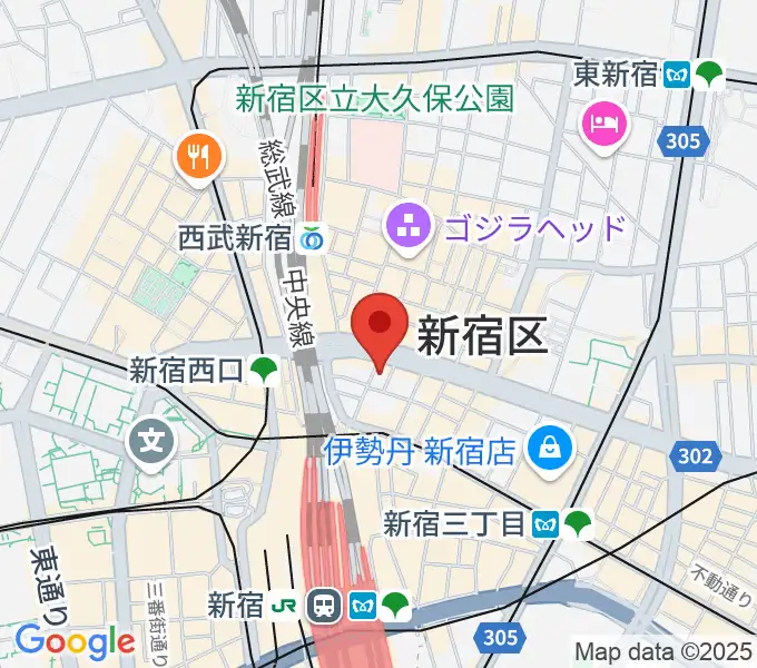 [移転]クロサワバイオリン新宿店の地図