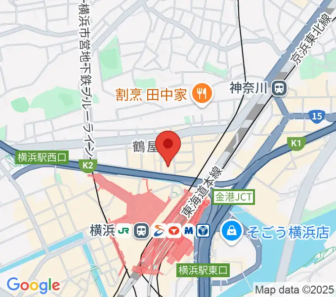 クロサワバイオリン横浜店の地図
