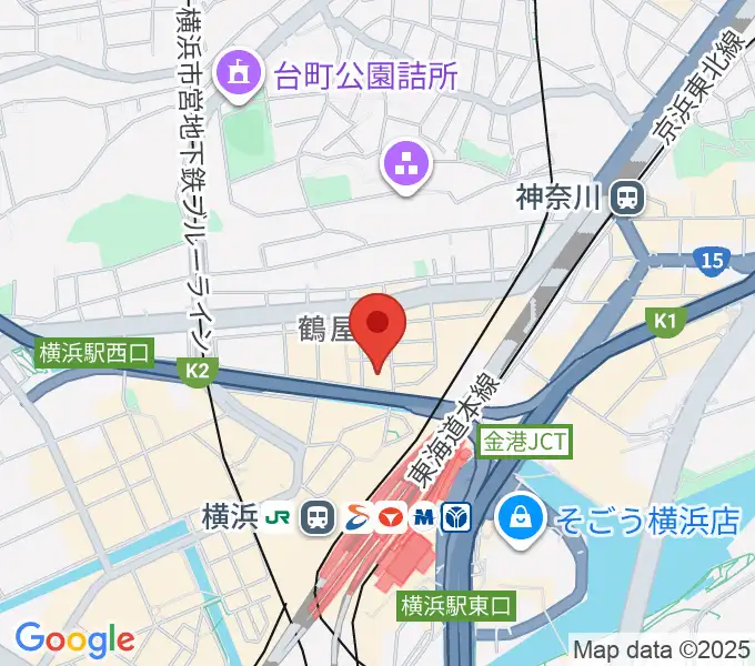 クロサワバイオリン横浜店の地図