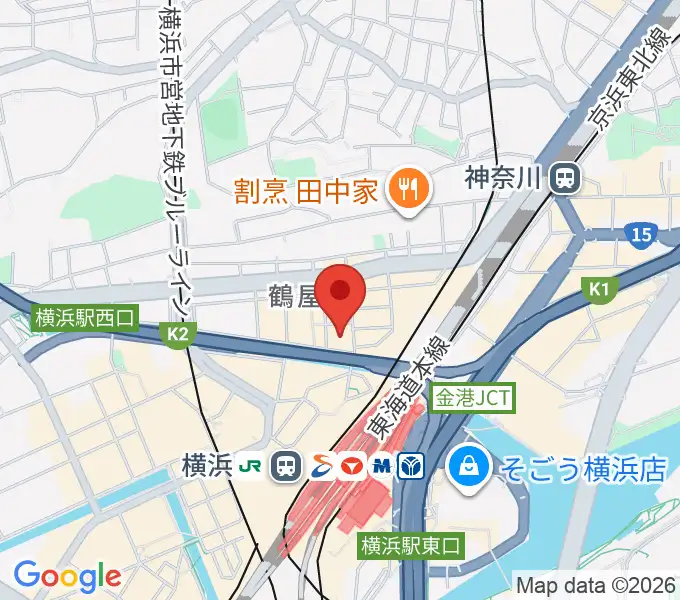 クロサワバイオリン横浜店の地図