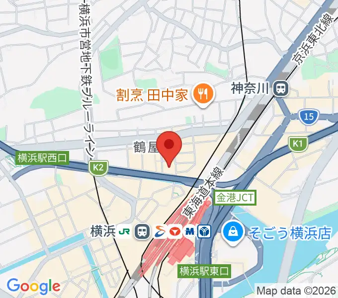 クロサワバイオリン横浜店の地図