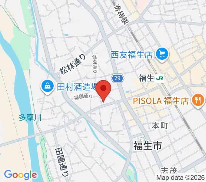 ギター工房アナグマの地図