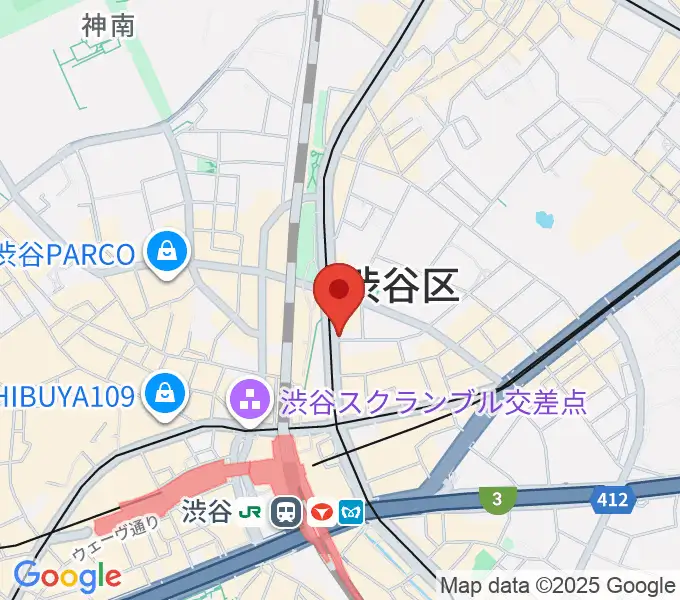 クロサワバイオリン渋谷本店の地図