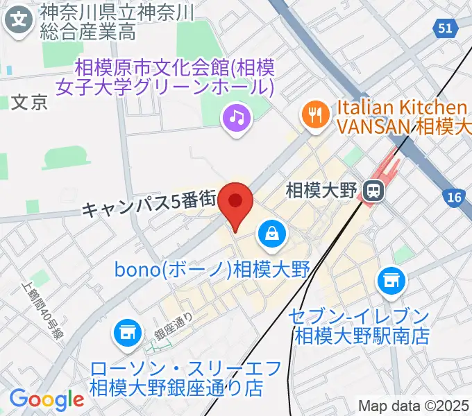 弦楽器タニカワの地図