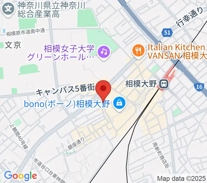 弦楽器タニカワの地図