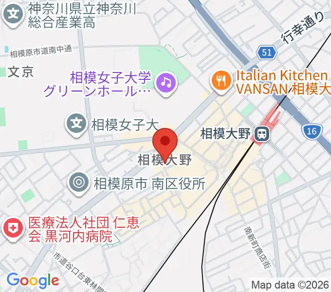 弦楽器タニカワの地図