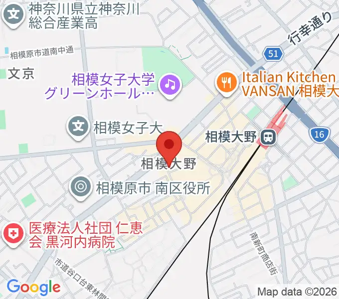 弦楽器タニカワの地図