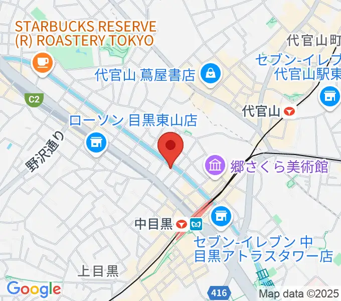 中目黒弦楽器の地図