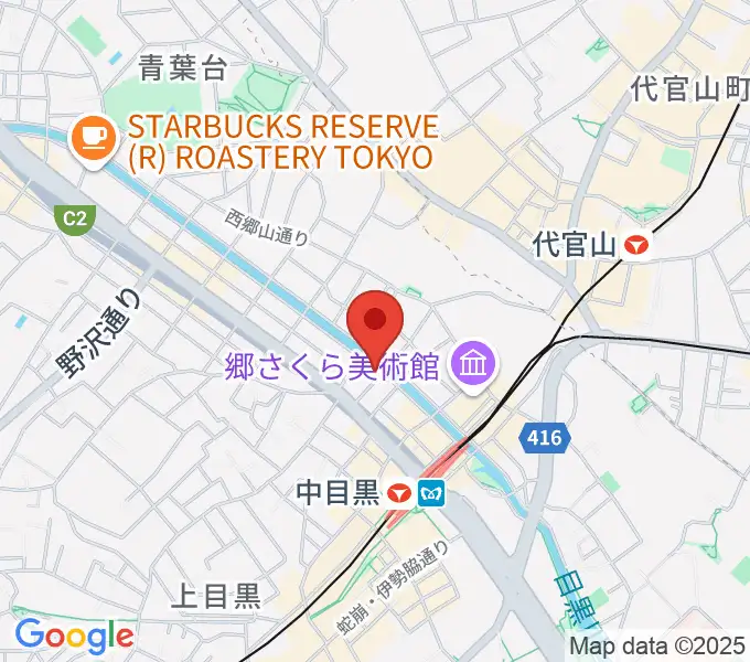 中目黒弦楽器の地図