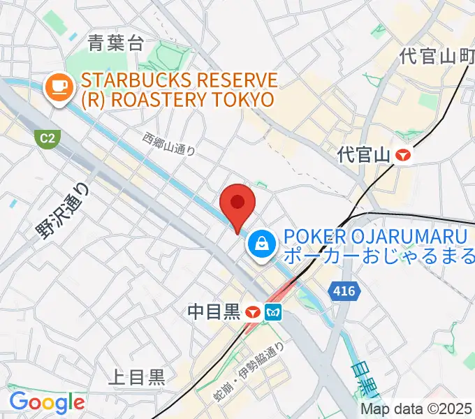 中目黒弦楽器の地図