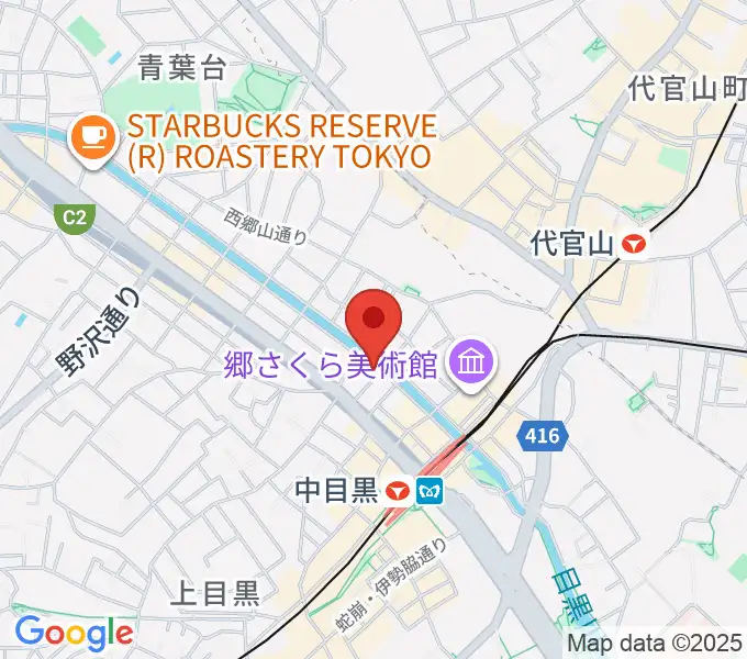 中目黒弦楽器の地図