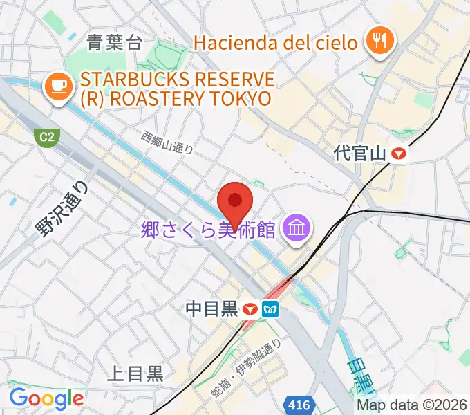 中目黒弦楽器の地図