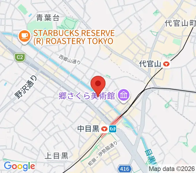 中目黒弦楽器の地図