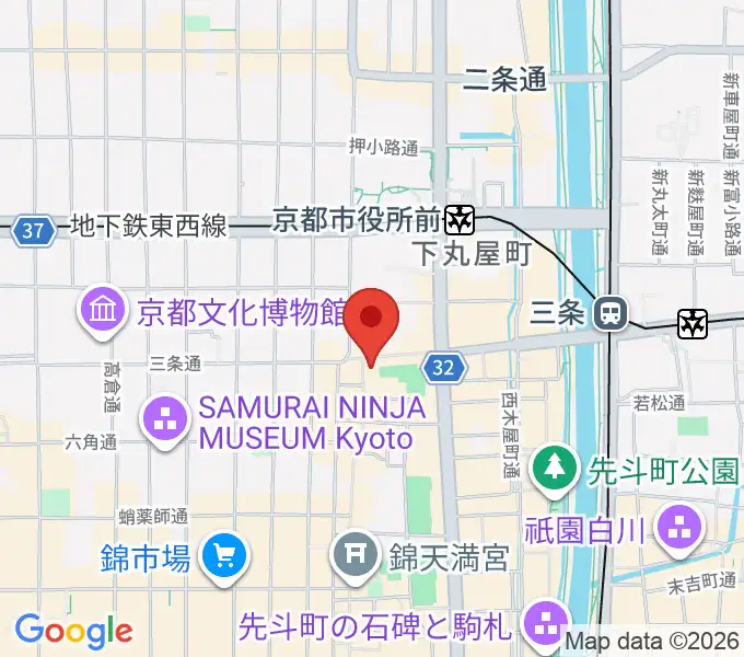 JEUGIA三条本店の地図