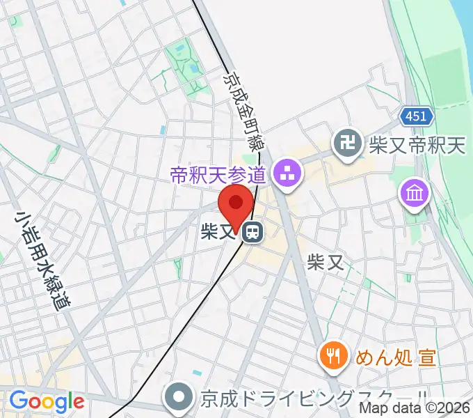 葛飾しばまた音楽教室の地図