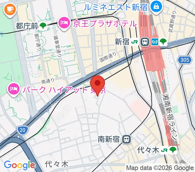スタジオミュージアム新宿店の地図