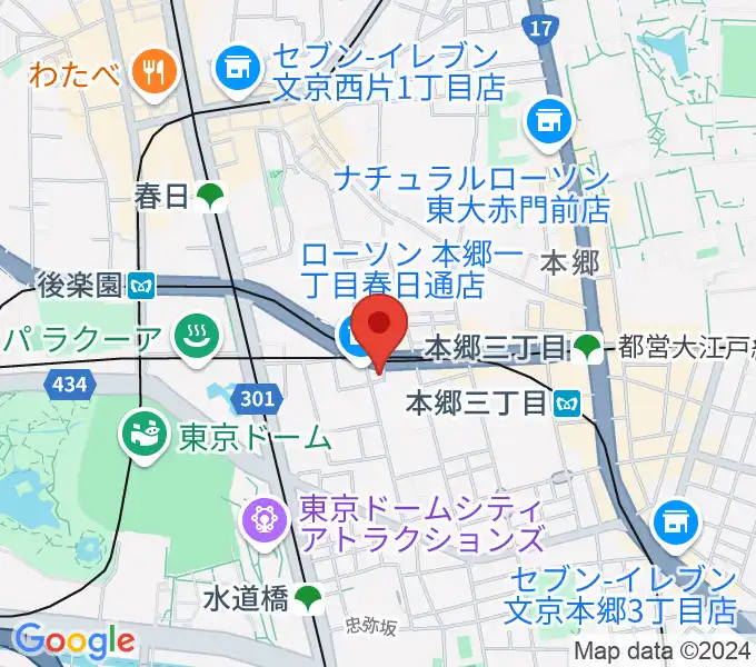 アカデミア・ミュージックの地図