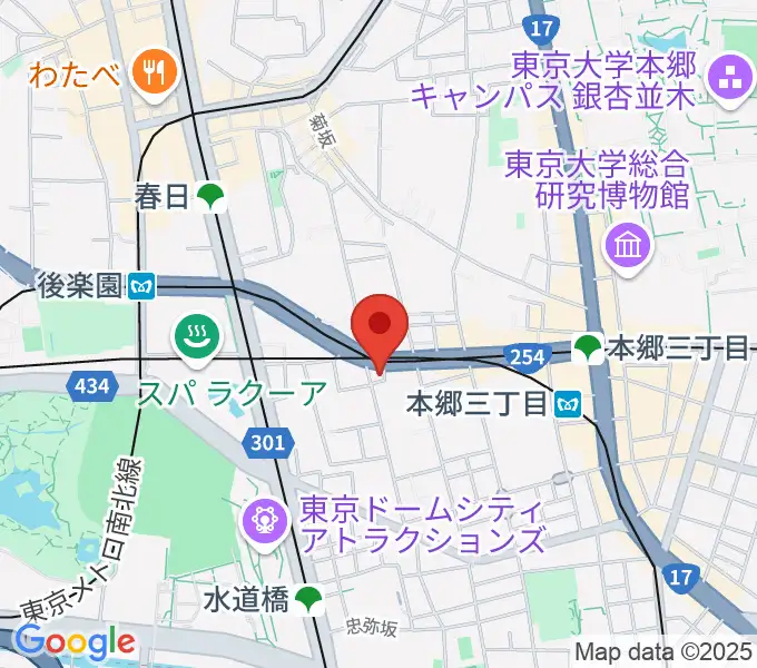 アカデミア・ミュージックの地図