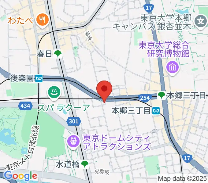 アカデミア・ミュージックの地図