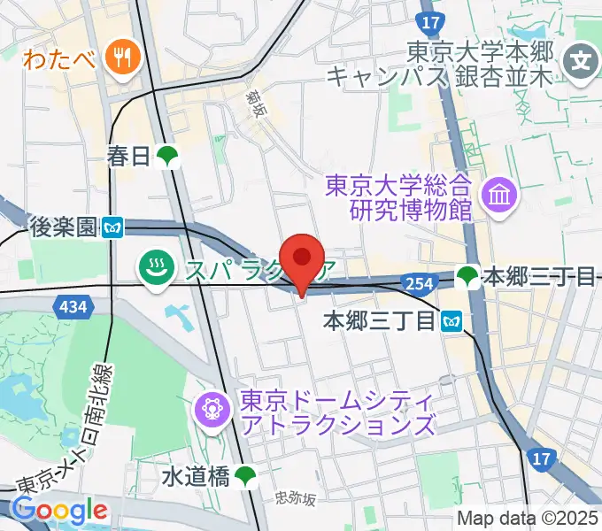 アカデミア・ミュージックの地図