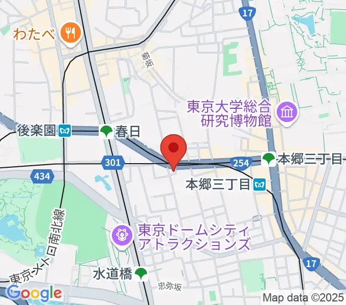 アカデミア・ミュージックの地図