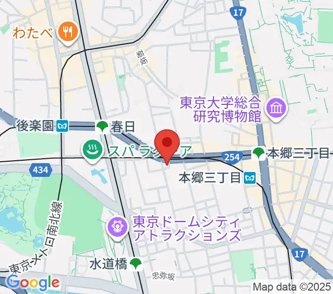 アカデミア・ミュージックの地図