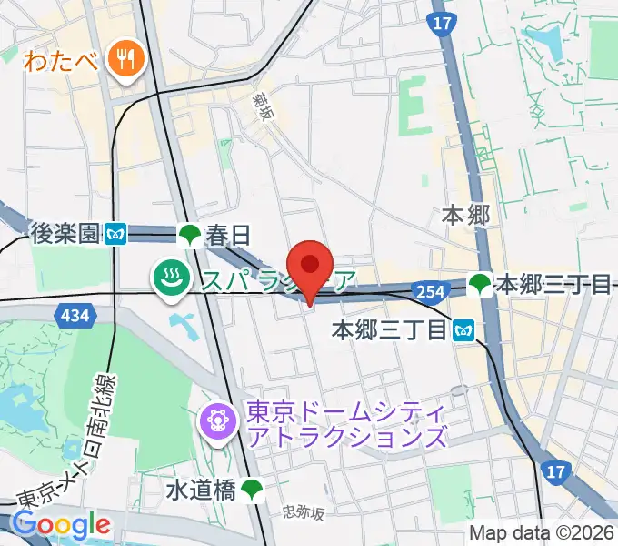 アカデミア・ミュージックの地図