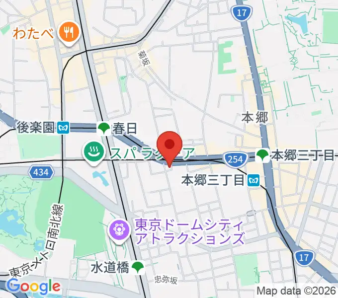 アカデミア・ミュージックの地図