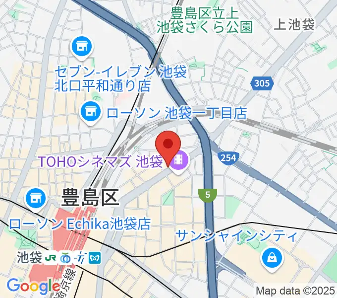 ロックハウスイケベ池袋の地図