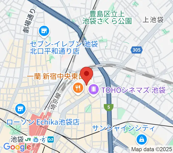パワーDJ's池袋の地図