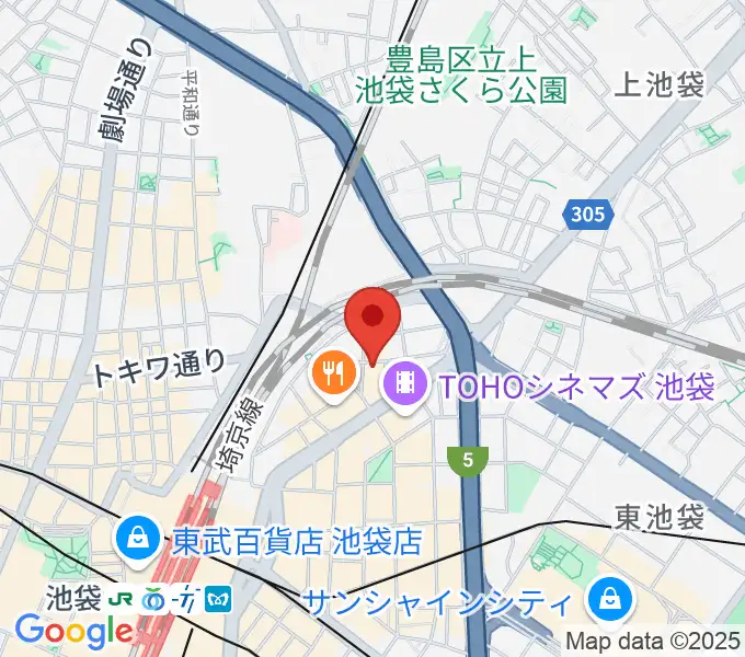 パワーDJ's池袋の地図