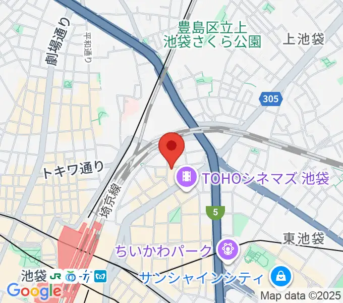 パワーDJ's池袋の地図