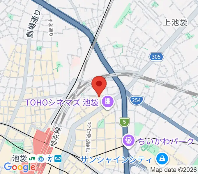 パワーDJ's池袋の地図