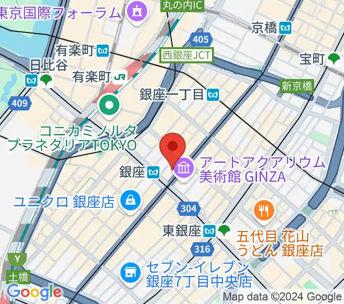 山野楽器 銀座本店の地図