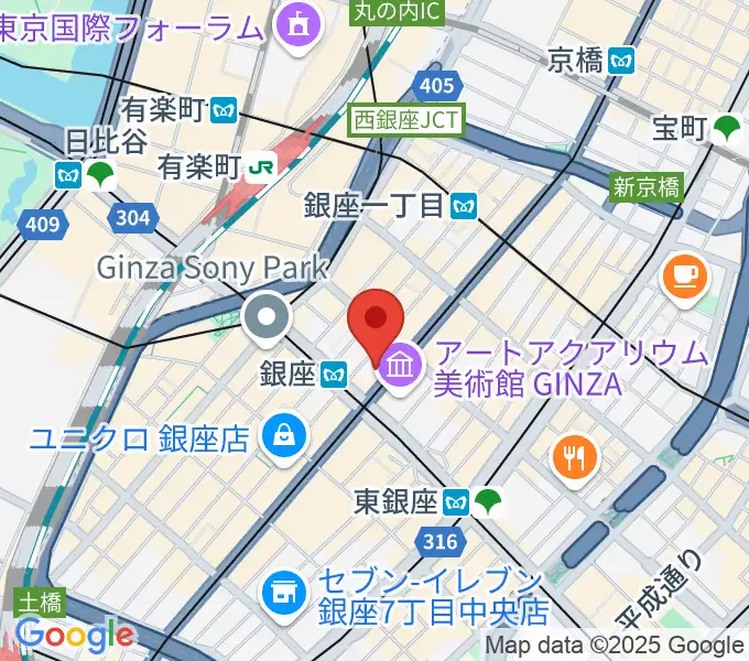 山野楽器 銀座本店の地図