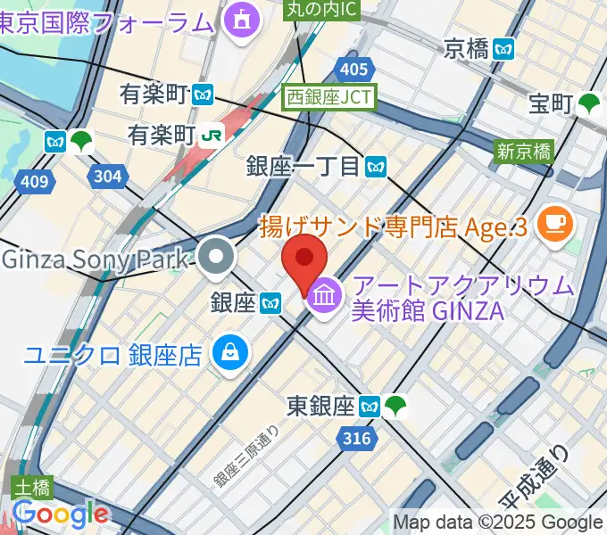 山野楽器 銀座本店の地図