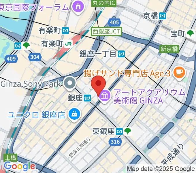 山野楽器 銀座本店の地図
