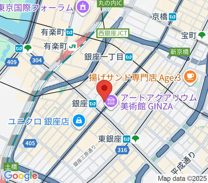山野楽器 銀座本店の地図