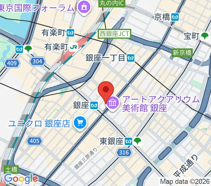山野楽器 銀座本店の地図