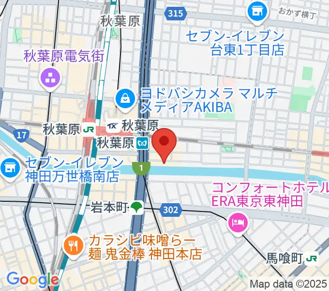 イケベ楽器店リボレ秋葉原の地図