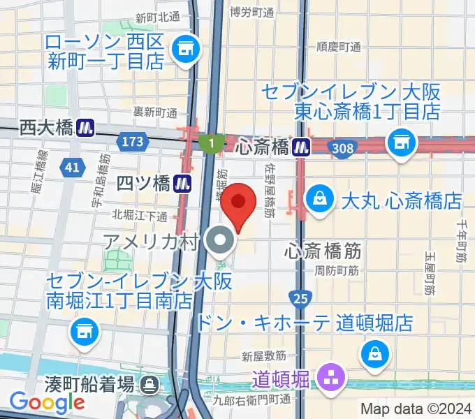 イケベ楽器店プレミアムギターズの地図