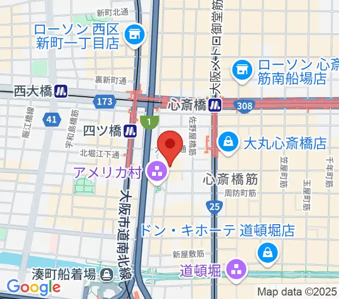 イケベ楽器店プレミアムギターズの地図