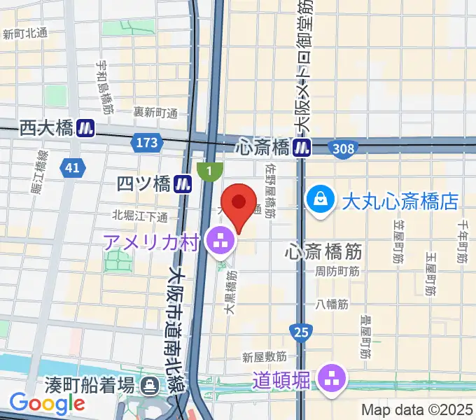 イケベ楽器店プレミアムギターズの地図