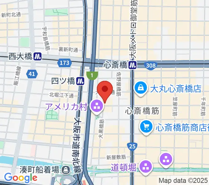 イケベ楽器店プレミアムギターズの地図